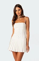 Perri Pleated Corset Mini Dress