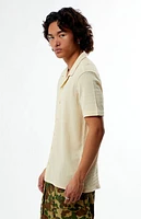 Pacsun Tan Pointelle Camp Shirt