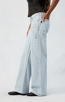 PacSun Eco Light Indigo Chain Low Rise Wide Leg Jeans