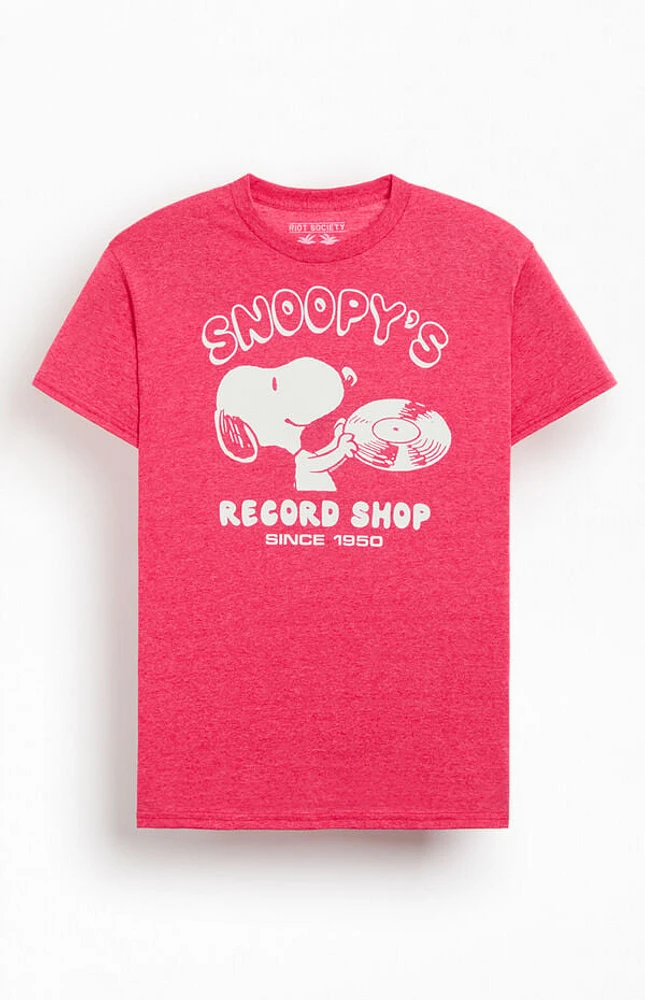 Riot Society Snoopy's Record Shop T-Shirt