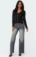 Edikted Georgie Textured Knit Cardigan