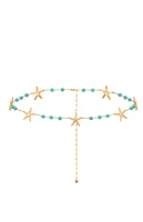 Ettika Starfish & Turquoise Bead Waist Chain