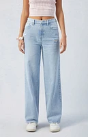 PacSun Cali Light Indigo Ripped Baggy Boyfriend Jeans