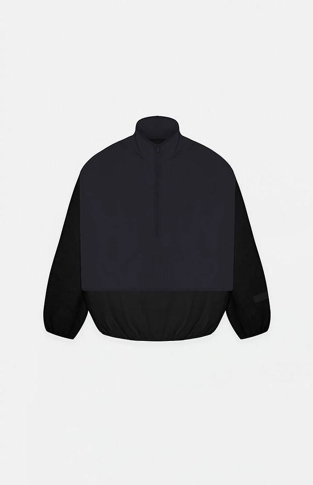 Kids Fear of God Essentials Black Nylon Fleece Mock Neck Sweatshirt