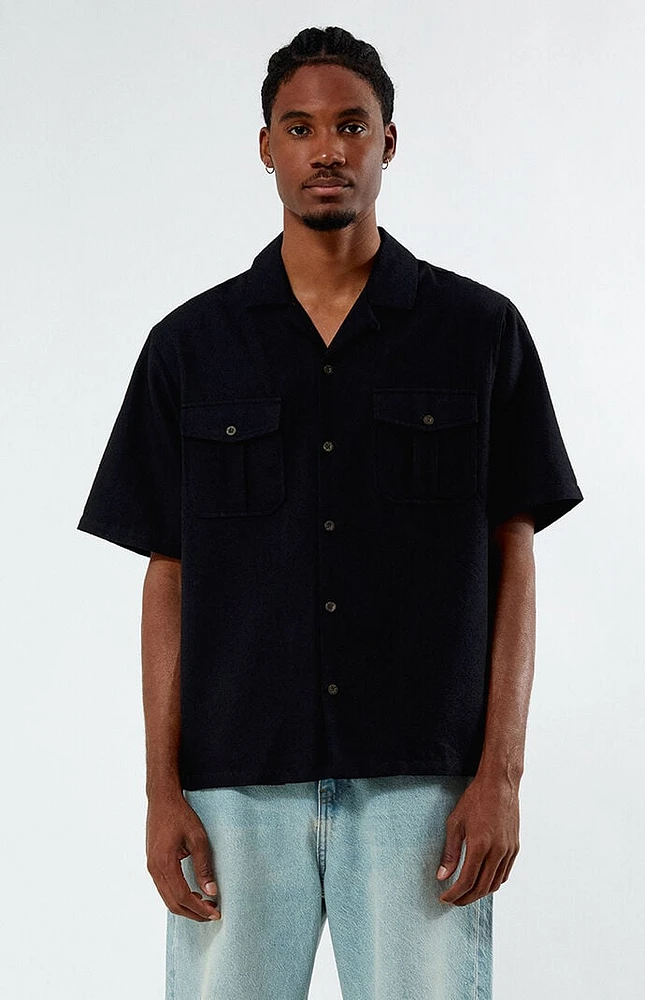 PacSun Oversized Black Camp Shirt