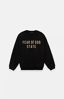 Fear of God Essentials Kids Black Fleece Crew Neck Sweatshirt