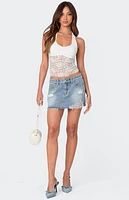 Edikted Tia Sheer Lace Halter Top