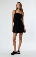 LA Hearts Textured Babydoll Mini Dress