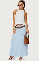 Edikted Kaila Cotton Tiered Maxi Skirt