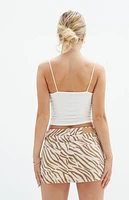 Pacsun Leopard Denim Mini Skirt
