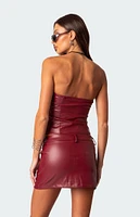 Edikted Sam Faux Leather Zip Corset