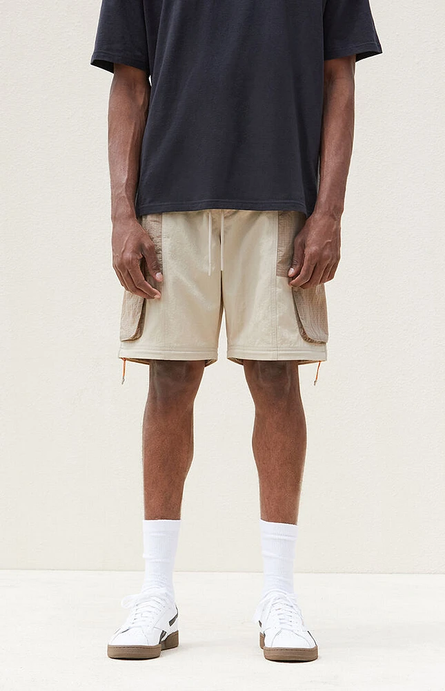 PacSun Tan Baggy Nylon Cargo Zip Off Pants