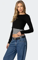 Edikted Shania Layered Striped Top