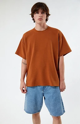 PacSun Gold Ribbed Oversized T-Shirt