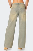 Edikted Asymmetric Low Rise Wrap Jeans