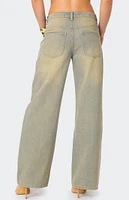 Edikted Asymmetric Low Rise Wrap Jeans