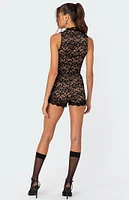 Edikted Melodie V-Neck Lace Romper