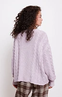 LA Hearts Violet Cable Knit Boxy  Sweater