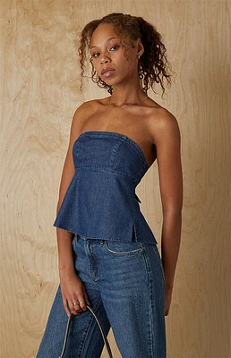 Your Favorite Strapless Denim Tie Back Tube Top