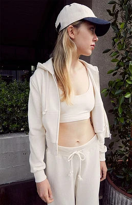 John Galt Off White Full Zip Hoodie