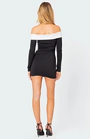 Edikted Yolanda Contrast Fold Over Mini Dress