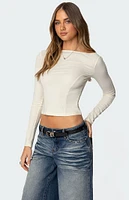 Edikted Nikola Ribbed Boat Neck Top