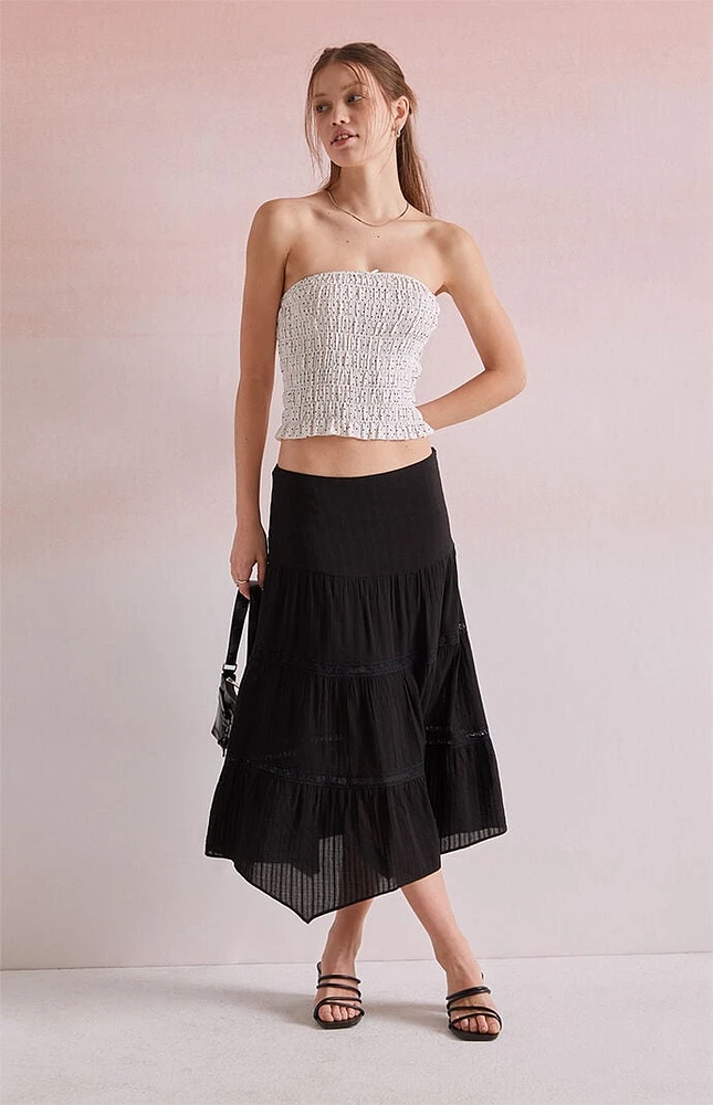 Beverly and Beck Lace Tiered Midi Skirt