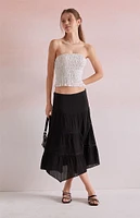 Beverly and Beck Lace Tiered Midi Skirt