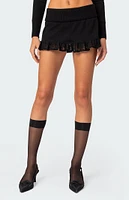 Edikted Lace Ruffle Knit Mini Skirt