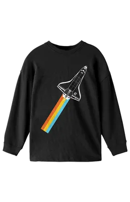 Kids NASA Rocket Rainbow Long Sleeve T-Shirt