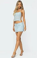 Edikted Mari Backless Ruffle Chiffon Top