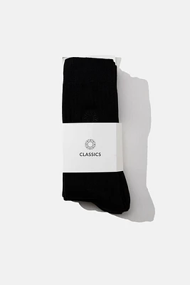 Rhythm 3 Pack Black Classic Crew Socks