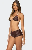 Edikted Pinstripe Triangle Bikini Top