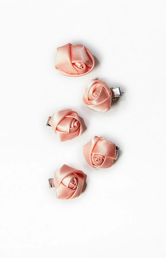 4 Pack Mini Rosette Hair Clips