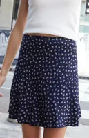 John Galt Blue Floral Genevieve Mini Skirt