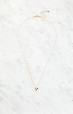 LA Hearts N Initial 14K Gold Plated Necklace