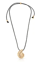 Ettika Nautilus Shell Pendant Black Cord Necklace