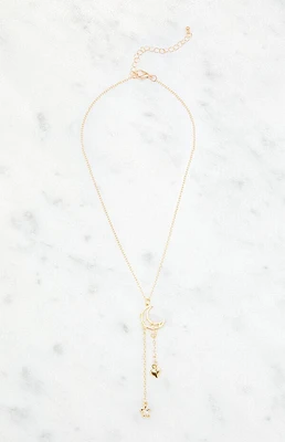 LA Hearts Moon Pendant Necklace