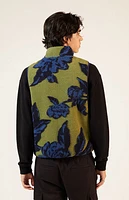 Pacsun Olive Sherpa Print Vest