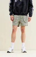 PacSun Olive Trey Volley Shorts