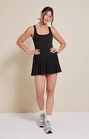 PAC 1980 WHISPER Active Pleated Drop V Waist Mini Dress