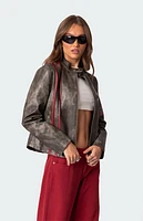 Edikted Thunder Washed Faux Leather Jacket