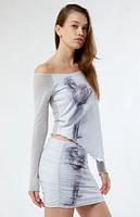 The Met x PacSun Degas Dancer Mesh Off-The-Shoulder Top