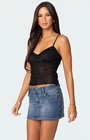 Edikted Angelina Sheer Lace Tank Top