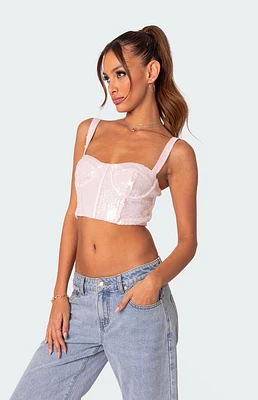 Edikted Glitzy Sequin Corset