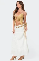 Edikted Yola Embroidered Tie Front Top