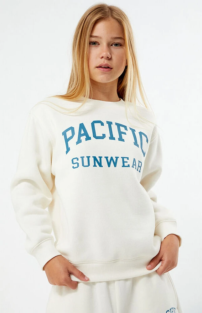 Pacsun Kids Off White Pacific Sunwear Crew Neck Sweatshirt