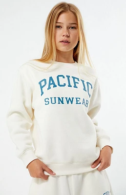 PacSun Kids Off White Pacific Sunwear Crew Neck Sweatshirt