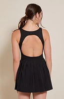 PAC 1980 WHISPER Active Pleated Drop V Waist Mini Dress