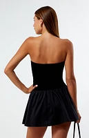 LA Hearts Strapless Drop Waist Mini Dress